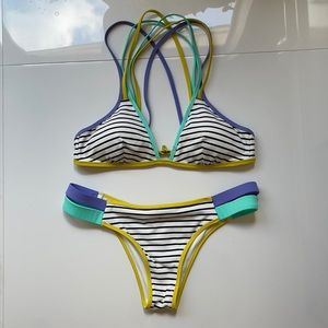 Victoria’s Secret Strappy Striped Bikini Size M